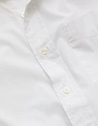 AE77 Premium Relaxed Striped Poplin Button-Up Shirt - White