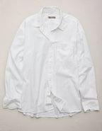 AE77 Premium Relaxed Striped Poplin Button-Up Shirt - White