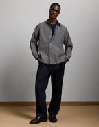 AE77 Premium Relaxed Striped Poplin Button-Up Shirt - Navy