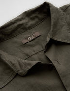 AE77 Premium Relaxed Linen Button-Up Shirt - Green