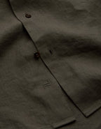 AE77 Premium Relaxed Linen Button-Up Shirt - Green