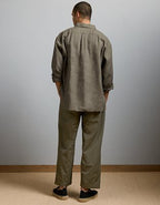 AE77 Premium Relaxed Linen Button-Up Shirt - Green
