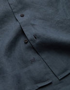 AE77 Premium Relaxed Linen Button-Up Shirt - Blue