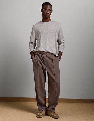 AE77 Premium Merino Wool Sweater - Light Heather Gray