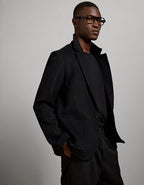 AE77 Premium Wool-Blend Blazer - Black