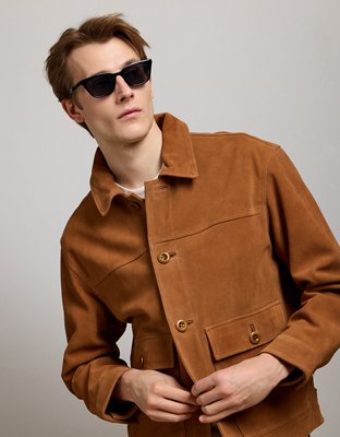 AE77 Suede Trucker Jacket - Cognac