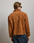 AE77 Suede Trucker Jacket - Cognac