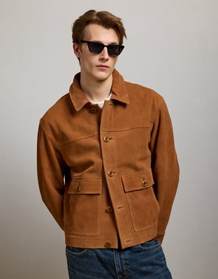AE77 Suede Trucker Jacket - Cognac
