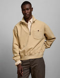AE77 Quarter-Zip Fleece Sweatshirt - Light Brown