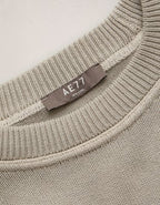 AE77 Garment-Washed Raglan Sweater - Grey