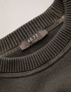 AE77 Garment-Washed Raglan Sweater - Dark Brown
