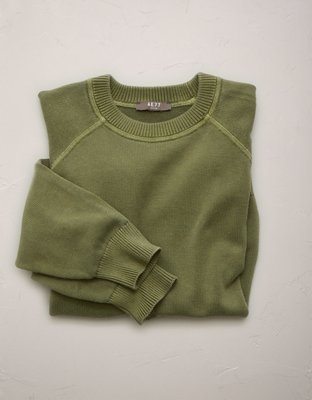 AE77 Garment-Washed Raglan Sweater - Dried Sage