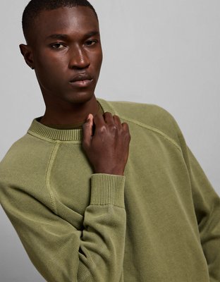 AE77 Garment-Washed Raglan Sweater - Dried Sage