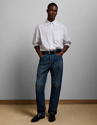 AE77 Poplin Button-Up Shirt - White