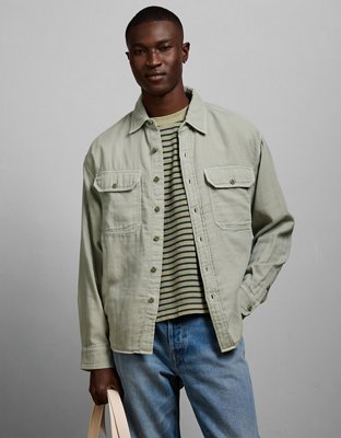 AE77 Cotton Gauze Utility Shirt - Mint Hint