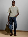 AE77 Overdyed Striped T-Shirt - Cream