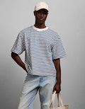 AE77 Boxy Striped T-Shirt - Navy