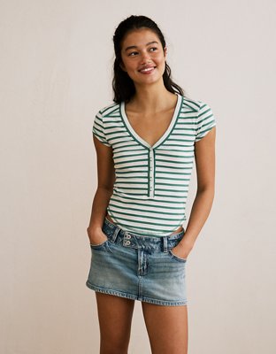 AE V-Neck Henley T-Shirt - Green