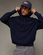 AE Lightweight Icon Sweater Hoodie - Navy