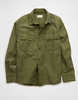 AE Boxy Fit Overshirt - Green