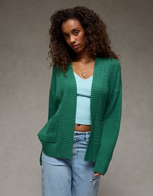 AE Open-Front Cardigan Sweater - Gatsby Green