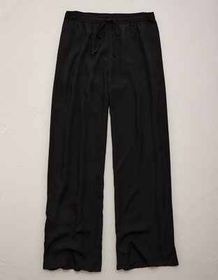 AE77 Pull-On Satin Pant - Black