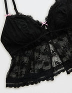 Show Off Midnight Romance Lace Bra Top - True Black