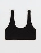 SMOOTHEZ Cotton Blend Scoop Bralette - True Black