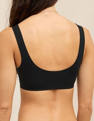 SMOOTHEZ Cotton Blend Scoop Bralette - True Black