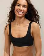 SMOOTHEZ Cotton Blend Scoop Bralette - True Black