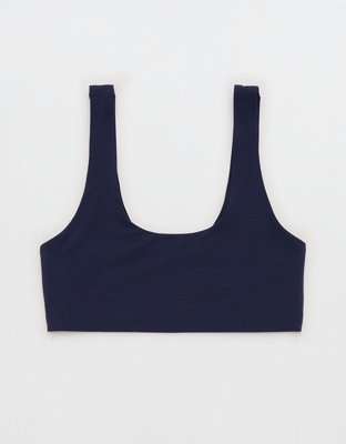 SMOOTHEZ Cotton Blend Scoop Bralette - Navy