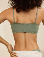 OVERSLEPT By Aerie Modal Lace Trim Bralette - Olive Fun