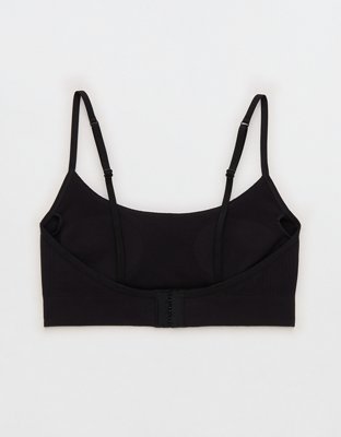 Superchill Seamless Rib Padded Scoop Bralette - True Black