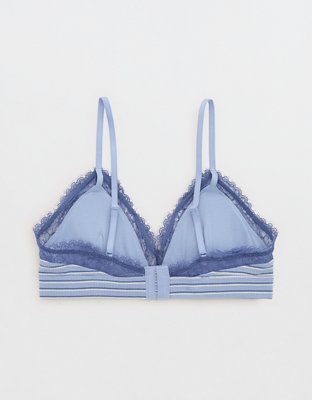 Superchill Cotton Rib Padded Triangle Bralette - Monaco Blue