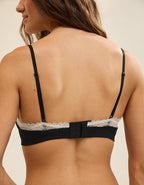 Superchill Cotton Rib Padded Triangle Bralette - True Black