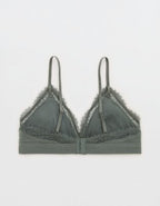 Superchill Cotton Rib Padded Triangle Bralette - Royal Palm