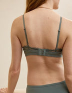 Superchill Cotton Rib Padded Triangle Bralette - Royal Palm
