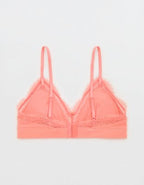Superchill Cotton Rib Padded Triangle Bralette - Wild Peach