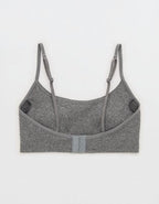 Superchill Seamless Rib Padded Scoop Bralette - Dark Heather Gray