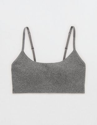 Superchill Seamless Rib Padded Scoop Bralette - Dark Heather Gray