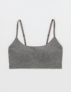 Superchill Seamless Rib Padded Scoop Bralette - Dark Heather Gray