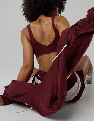 OFFLINE By Aerie Real Me XTRA Classic Double V Sports Bra - Royal Berry