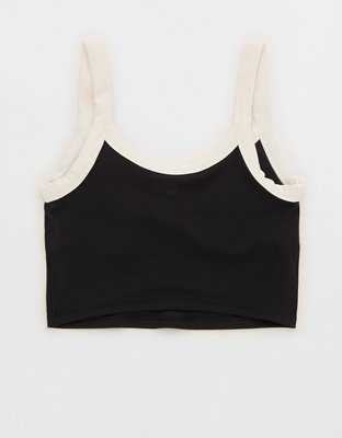 OFFLINE By Aerie Real Me Low Key Ringer Longline Sports Bra - True Black