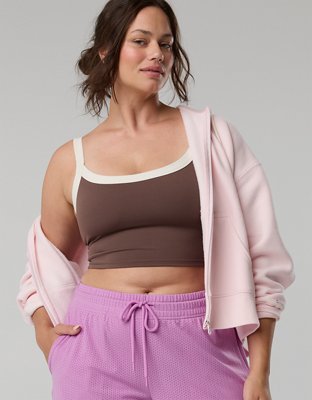 OFFLINE By Aerie Real Me Low Key Ringer Longline Sports Bra - Relic