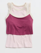 OFFLINE By Aerie Real Me Low Key Ringer Longline Sports Bra - Autumn Jam