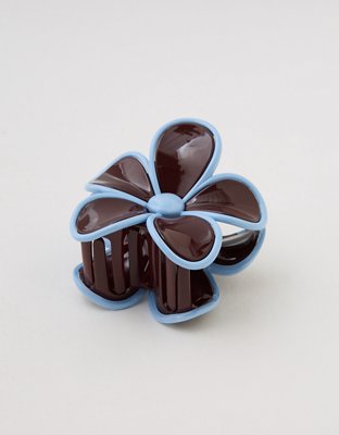 Aerie Two Tone Flower Hair Clip - Royal Berry