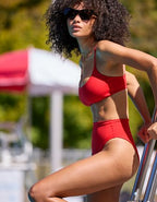Left On Friday Pool Days Bikini Top - Red