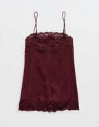 OVERSLEPT by Aerie Liquid Satin Tunic Tank - Royal Berry