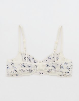 Show Off Embroidered Unlined Balconette Bra - Soft Muslin