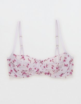 Show Off Embroidered Unlined Balconette Bra - Hushed Violet